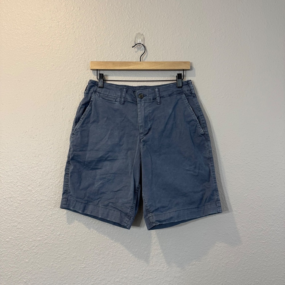 American Eagle Men's Size 30 Blue Flex Cotton Blend Distressed Chino Shorts